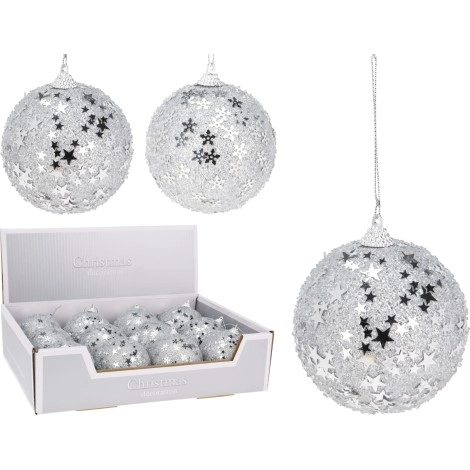 Glittery Christmas Ball 80mm | Koopman