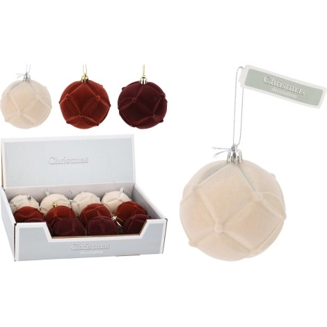 Flocked Christmas Balls 80mm | Koopman