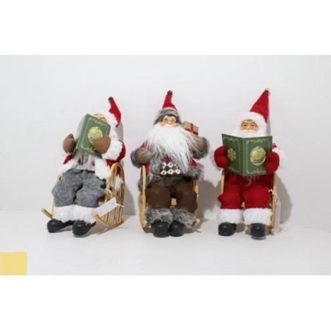 Jolly Santa on Chair LED 25cm | Koopman