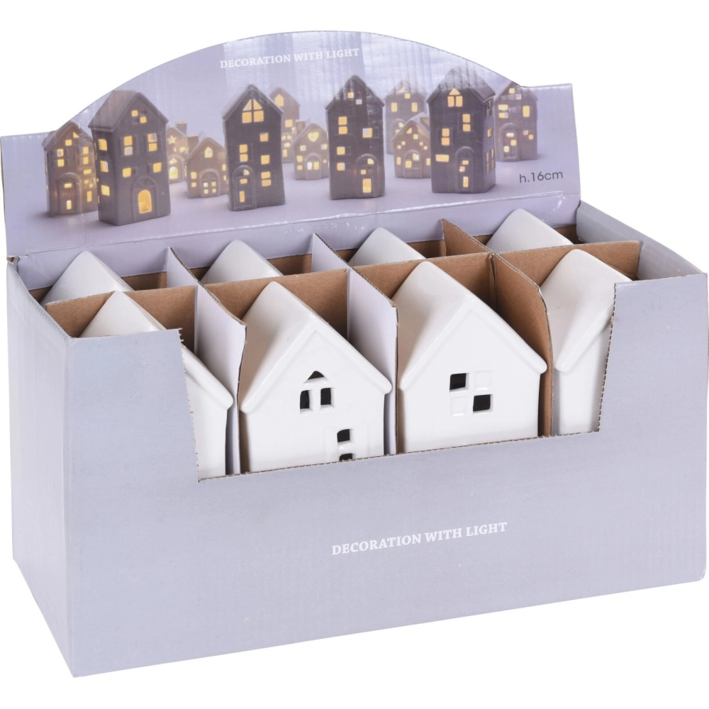 Charming LED Christmas Houses 16cm | Koopman