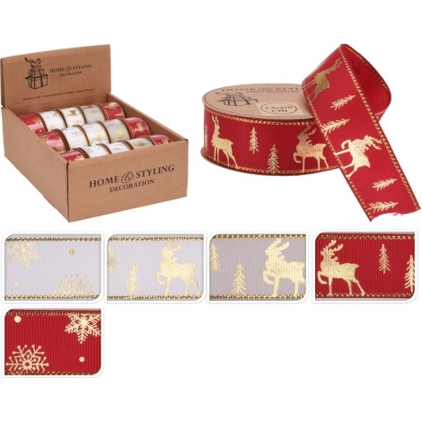 Festive Printed Ribbon 25mm | Koopman