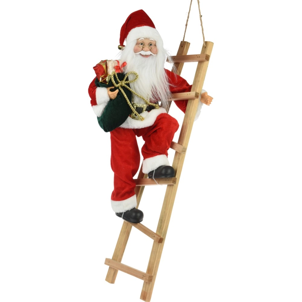 Santa Climbing Ladder Decoration Red | Koopman