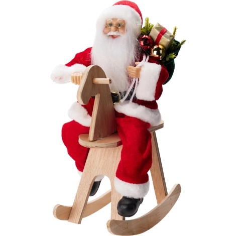 Santa on Rocking Horse Figurine | Koopman