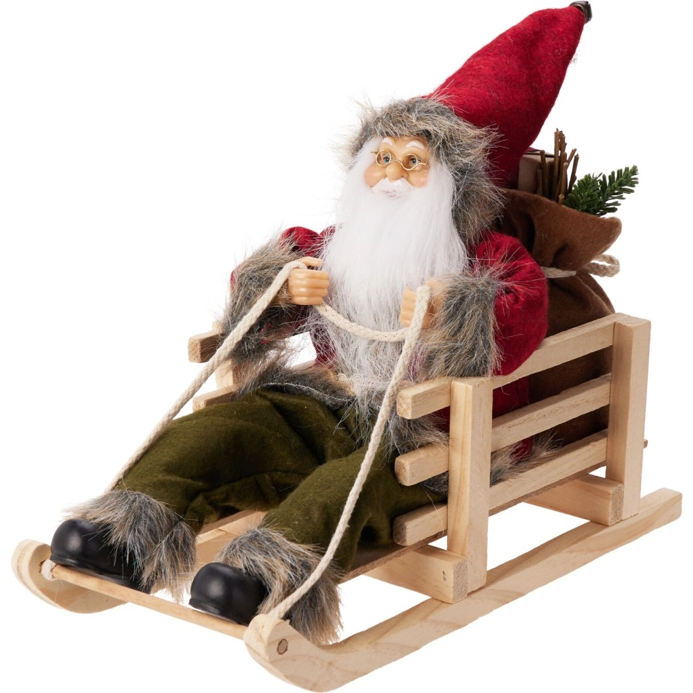 Santa on Sleigh Figurine 25cm | Koopman