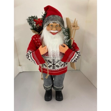 Santa Standing with Skis 60cm | Koopman