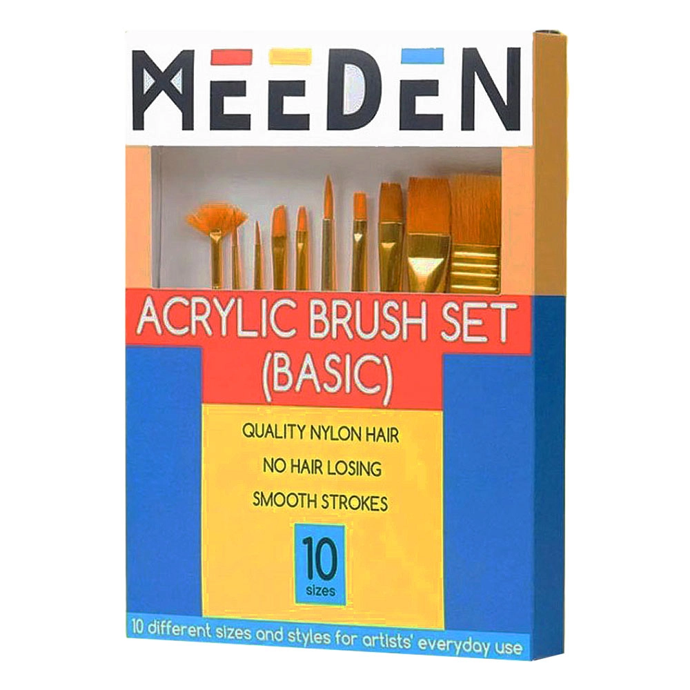 Acrylic Paint Brushes Set of 10pcs | Meeden - Product Image