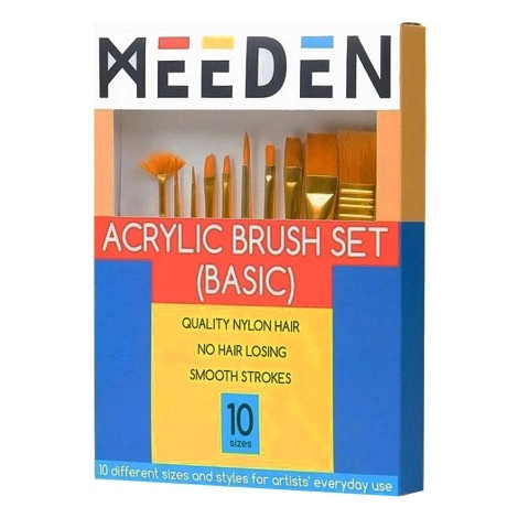 Acrylic Paint Brushes Set of 10pcs | Meeden