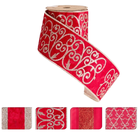 Decorative Red & White Ribbon | Koopman