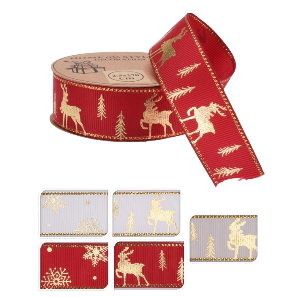 Festive Printed Ribbon 25mm | Koopman