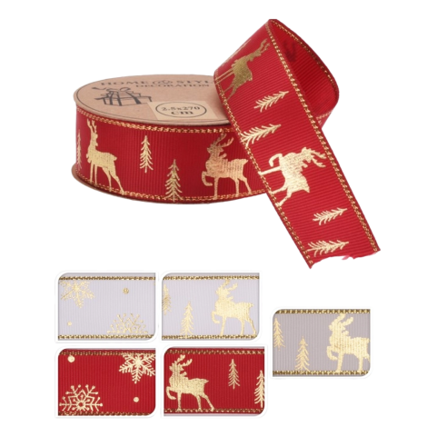 Festive Printed Ribbon 25mm | Koopman