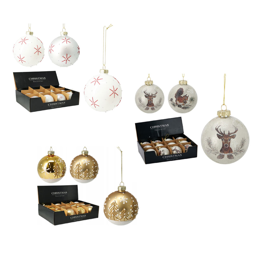 Glass Christmas Balls 80mm | Koopman - Product Image