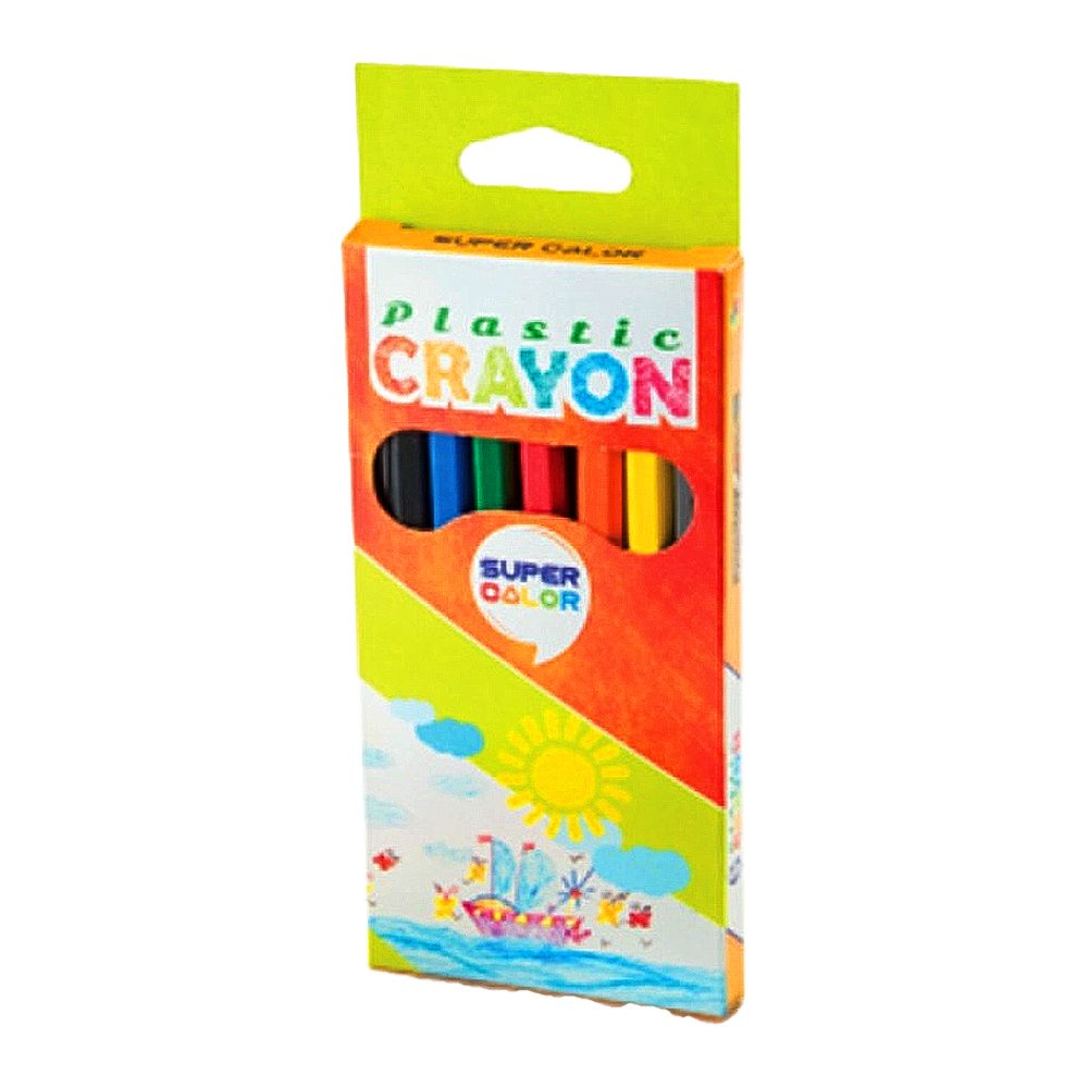Plastic Crayon Set Of 6 | Super Color - Product Image
