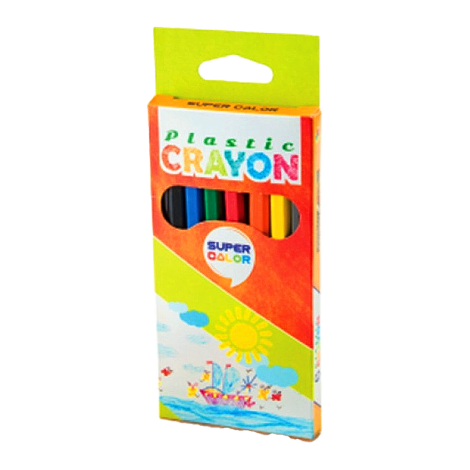 Plastic Crayon Set Of 6 | Super Color