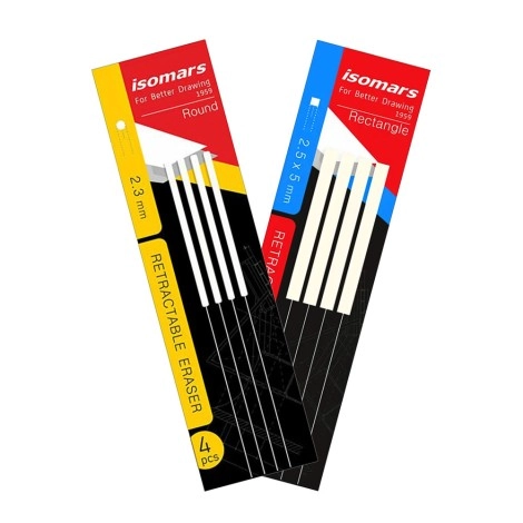 Retractable Eraser Spare 4pcs | Isomars