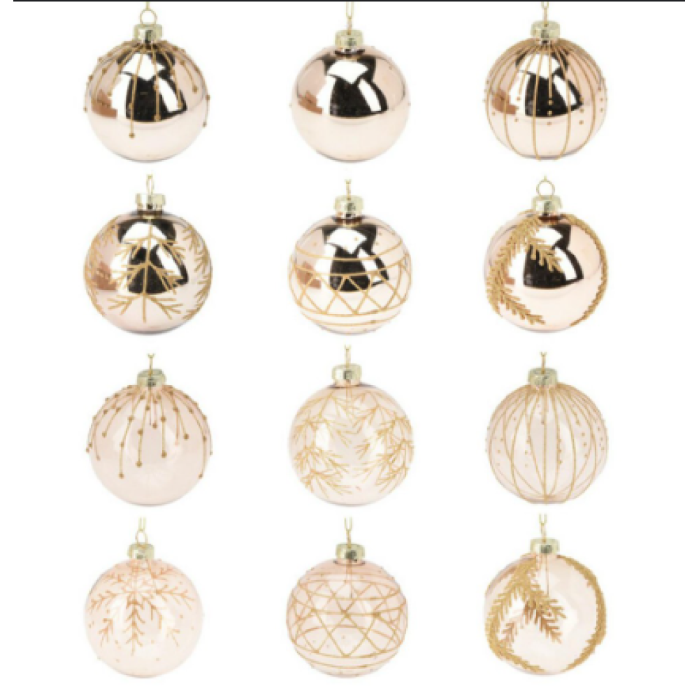 Brown Glitter Christmas Ball 80mm | Koopman - Product Image