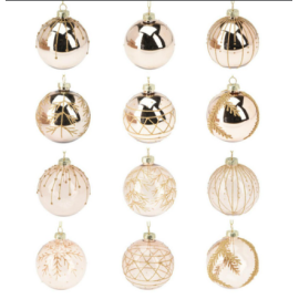 Brown Glitter Christmas Ball 80mm | Koopman