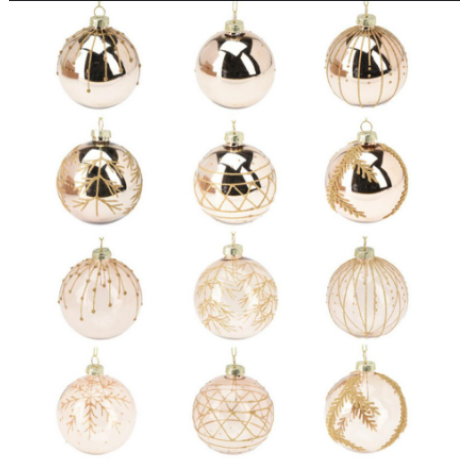 Brown Glitter Christmas Ball 80mm | Koopman