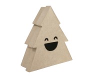 Christmas Tree Box With smile Paper Mache | decopatch