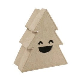 Christmas Tree Smiley Box Paper Mache | Decopatch - Thumbnail 1