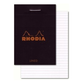 Rhodia Block Notepad A7 Black, lined
