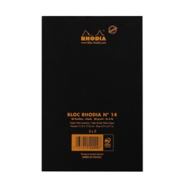 Rhodia Bloc No. 14 Notepad 11 x 17 cm Black, Squared