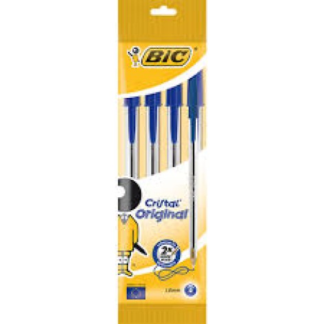 Bic Blue Cristal Original Ballpoint Pens 4package