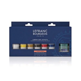 Acrylic Colors Set 6pcs With Fluid Medium | Lefranc & Bourgeois