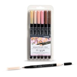 Markers Aqua Brush Duo Skin Tones 6pcs | Lyra