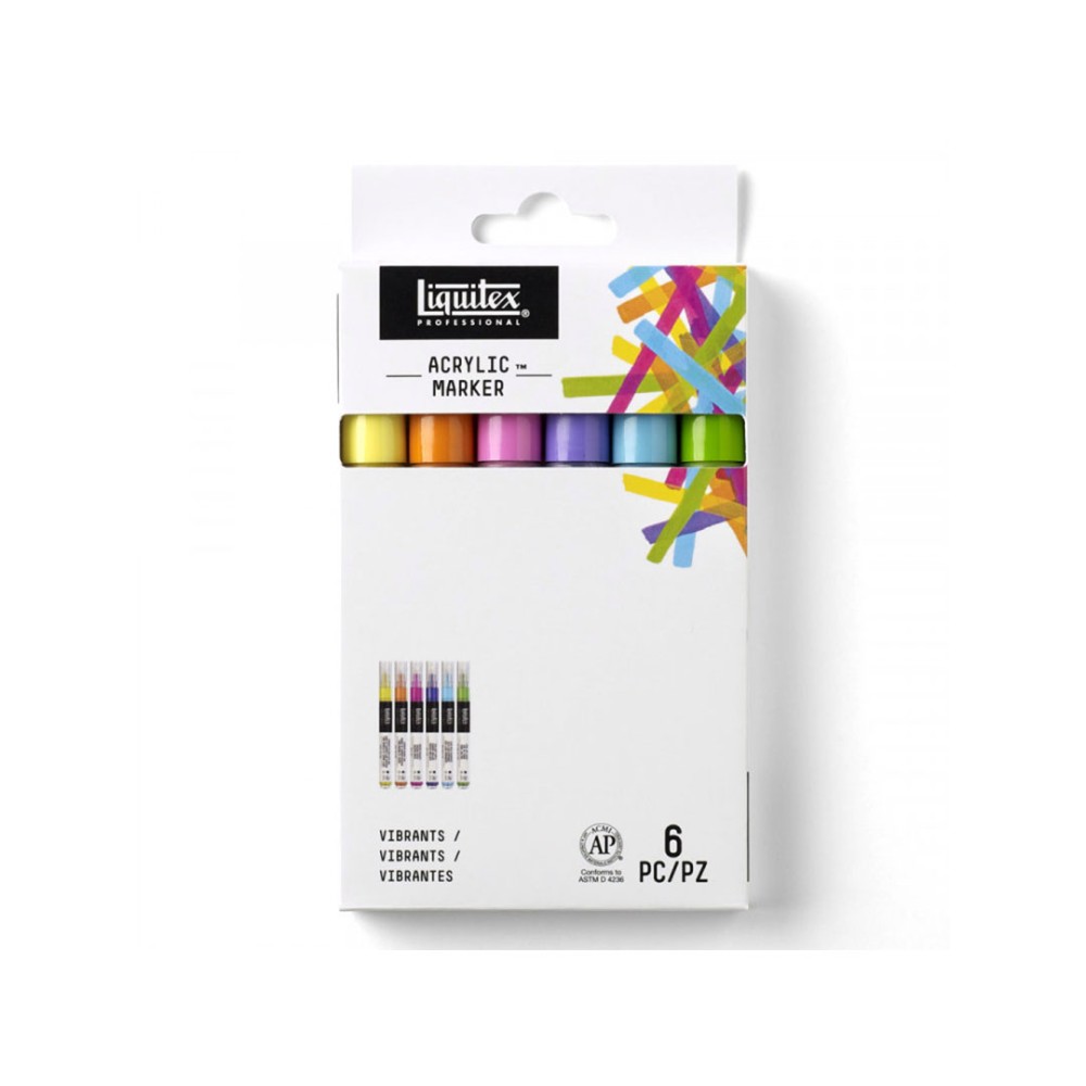 Vibrant acrylic marker set of 6 pens | Liquitex