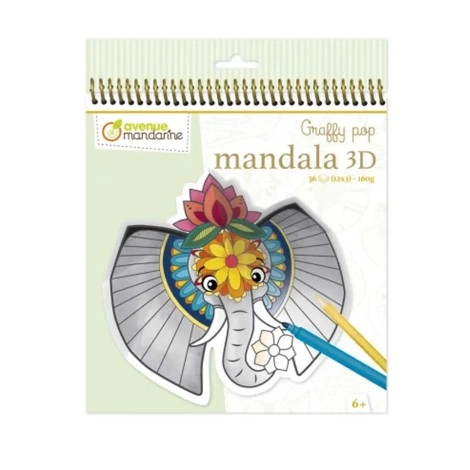 Animals savannah Graffy Pop Mandala 3D | Avenue Mandarine 