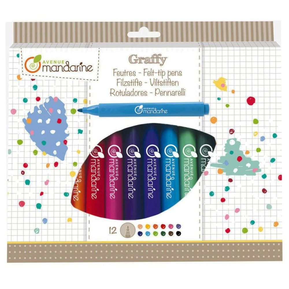 Felt-tip Pens Set of 12 | Avenue Mandarine