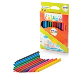 Plastic Crayon Set Of 12 | Super Color Plastic Crayon Set Of 12 | Super Color - Thumbnail 1