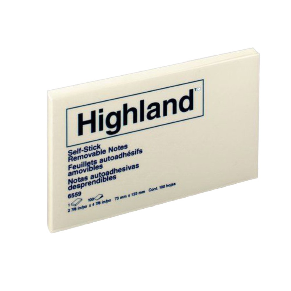 Highland Self-Stick Notes 100 Sheets, Yellow