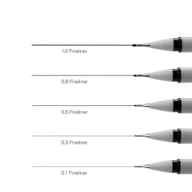 Fineliner Fine Point Pen Set of 5 Black | Winsor & Newton 