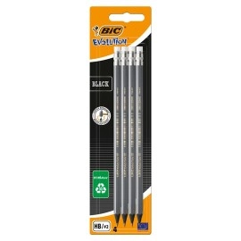 Evo HB Pencils with Eraser pack of 4 | BIC