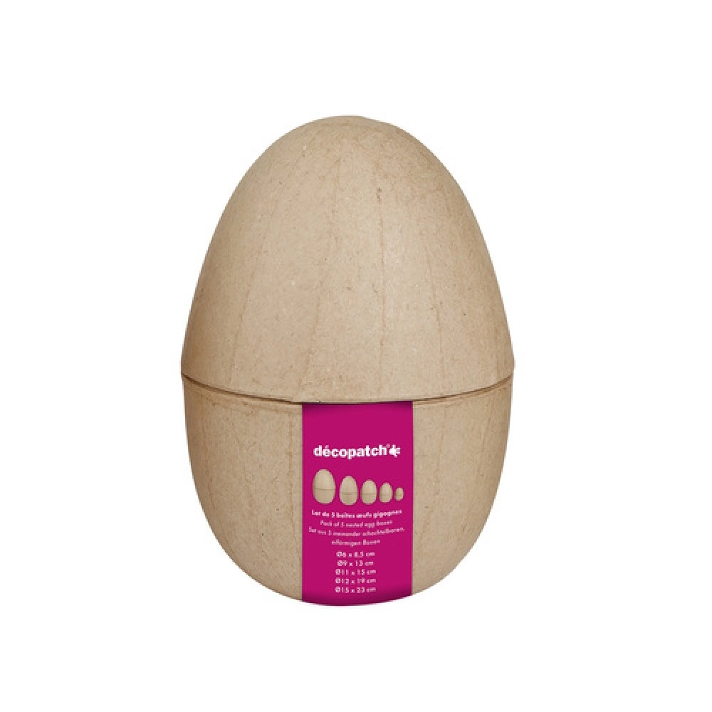 assortment of 5 egg boxes| decopatch